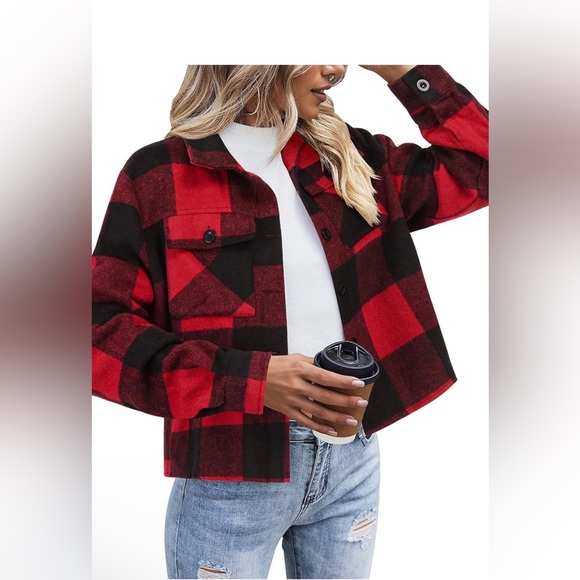 🆕Flannels for Women Cropped Shacket Jacket - Picture 1 of 2